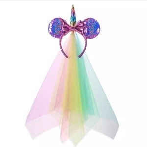🍀 Disney Ears Unicorn With Veil 🦄 🌈 ✨